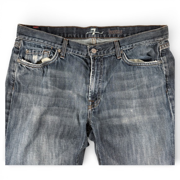 7 For All Mankind Jeans Womens 36 Blue Bootcut Denim Mid Rise Classic USA - Picture 2 of 13